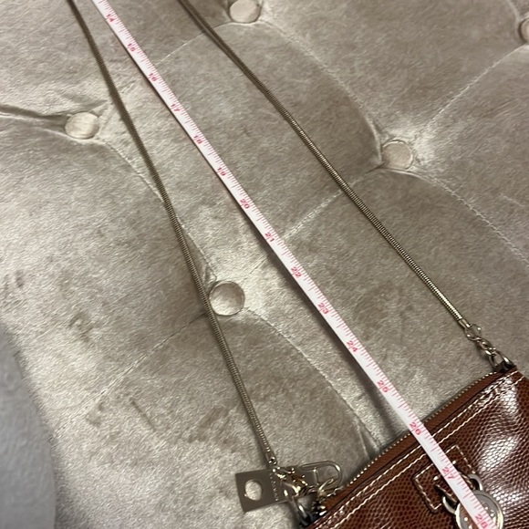 Dana Buchman brown crossbody wallet, removable chain strap, card slots on back - Picture 9 of 10